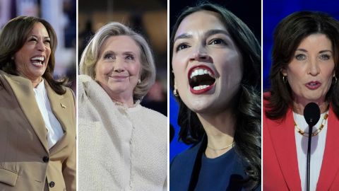Kamala Harris, Hillary Clinton, Alexadria Ocasio-Cortez y Kathy Hochul.